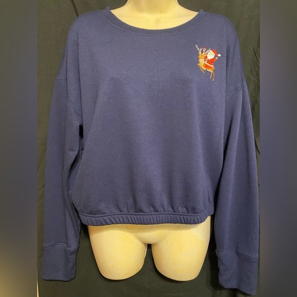 NWT Cozie by Pinkrose navy blue Christmas sweatshirt, Sz, Large. - Picture 1 of 8